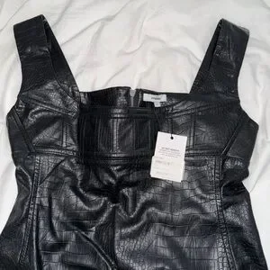 knee length dresses for ladies Miaou Black Vegan Leather Bustier main image 0
